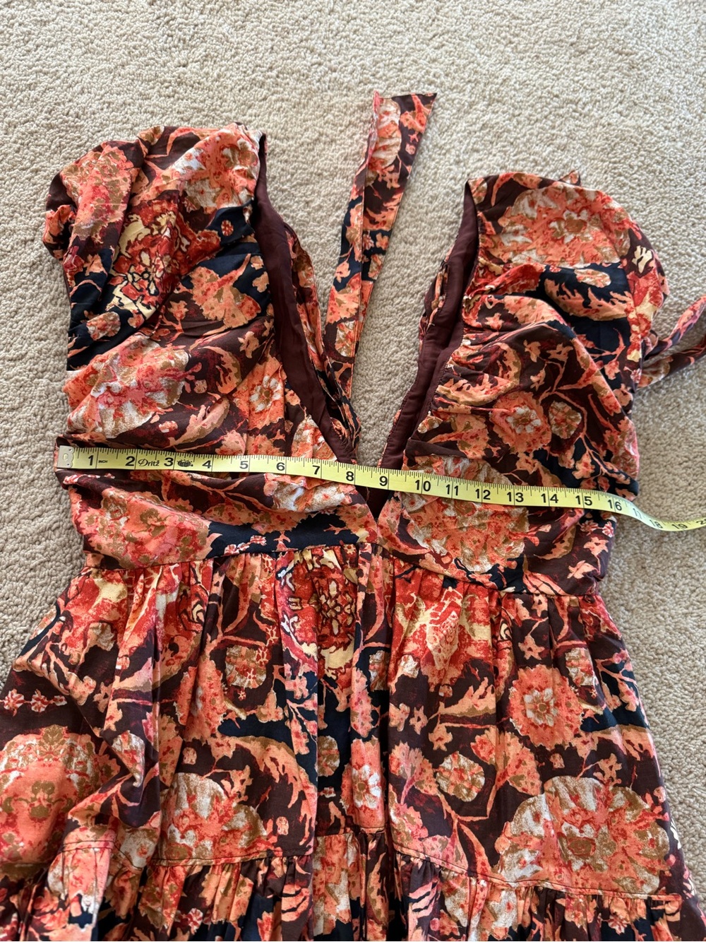Anthropologie Printed V-Neck BabyDoll Dress - size 8 - Picture 12 of 14